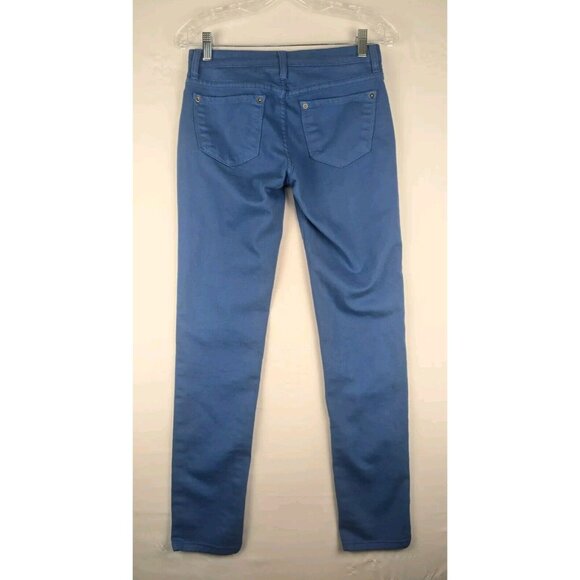 Francesca’s Birdcage Pants Women's 27 Turquoise Blue Skinny Stretch USA Made - Picture 2 of 10